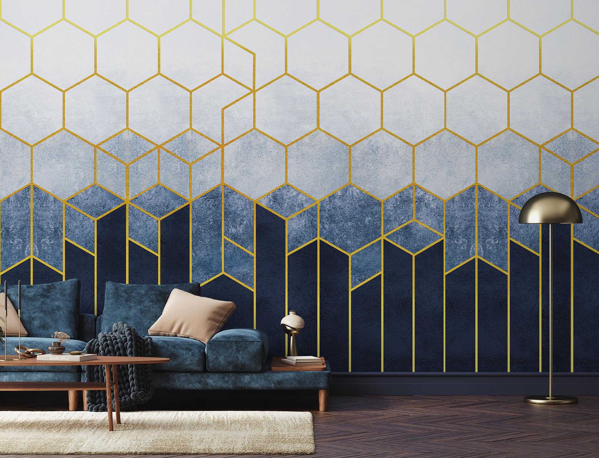 Gold Hexagon Accent Wall
